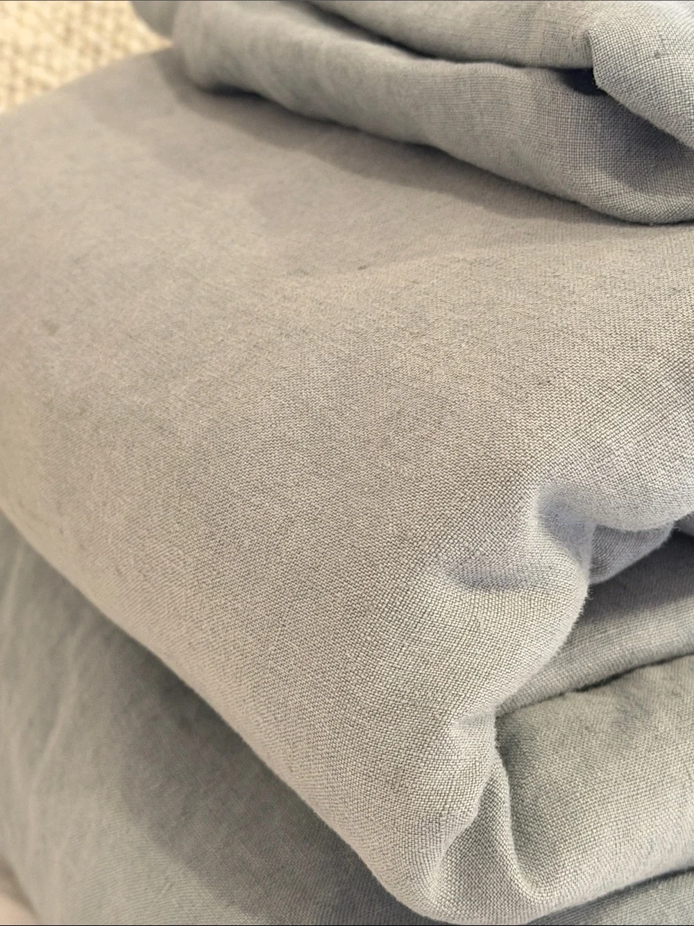 Quince European Linen Dusty Blue Sheet Set - Only 1 pillowcase Queen